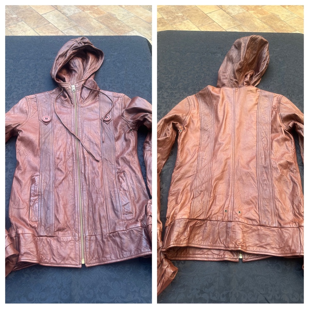 Mike & Chris Leather Jacket Size S Pit To Pit: 16… - image 1